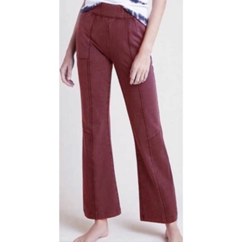 Anthropologie High Rise Ribbed Lounge Pant Plum S